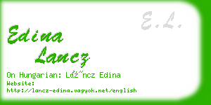 edina lancz business card